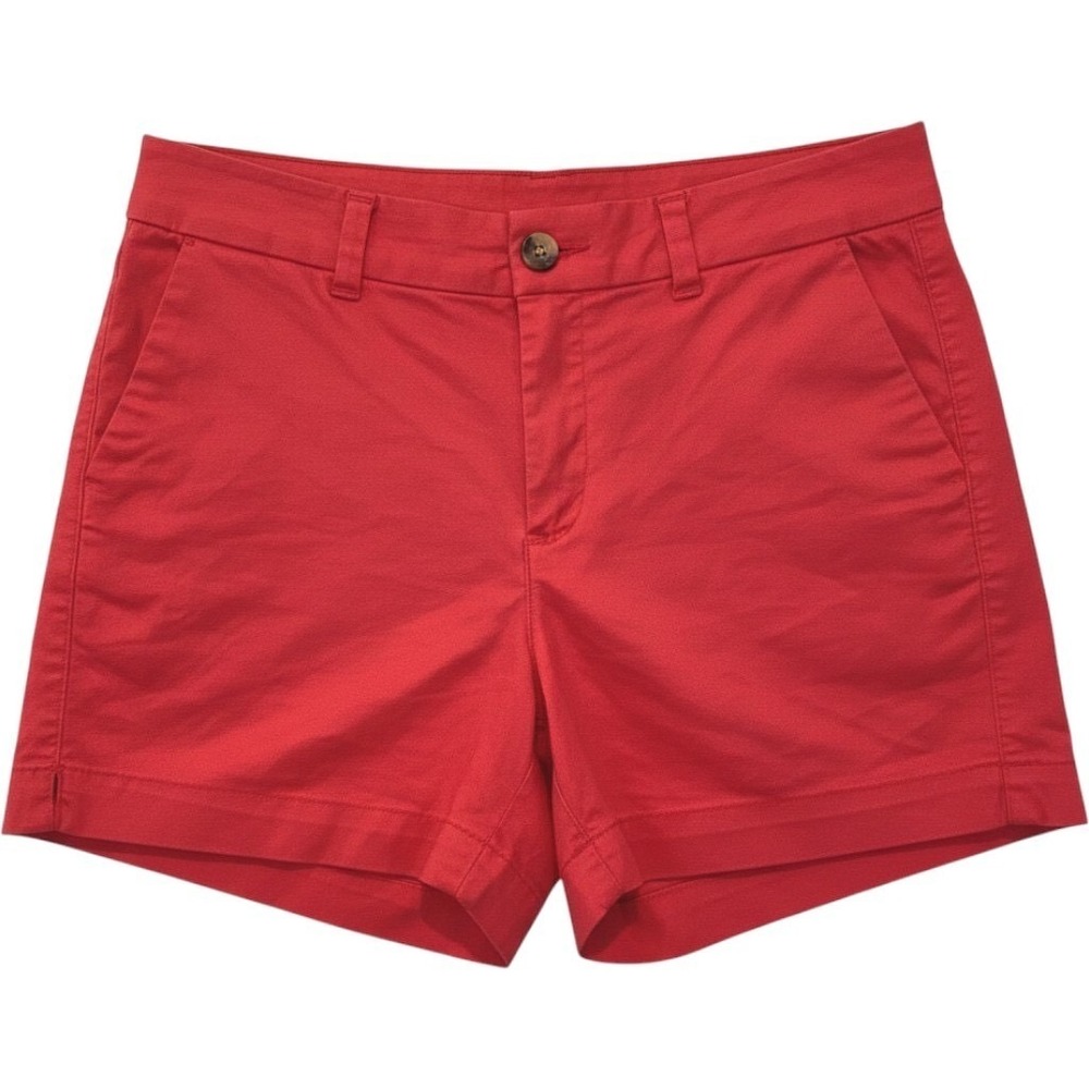 Old‎ Navy Chino Shorts Red Mid-Rise Stretch Cotton 4" Inseam - Size 4 NWOT